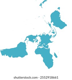 Mapa mundial con contorno en el Polo Norte Sistema de coordenadas estereográficas