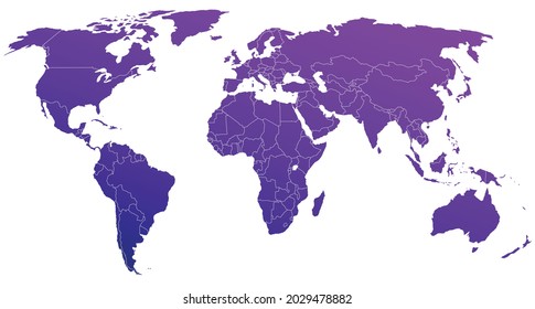 world map outline on white background