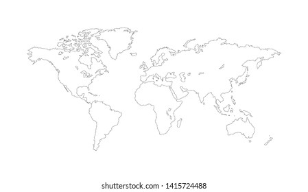 World Map Outline Planet Earth Vector Stock Vector (Royalty Free ...