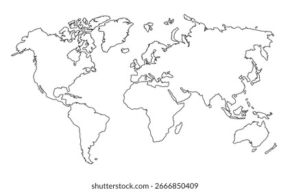 Weltkarte Umriss Silhouette Vektor