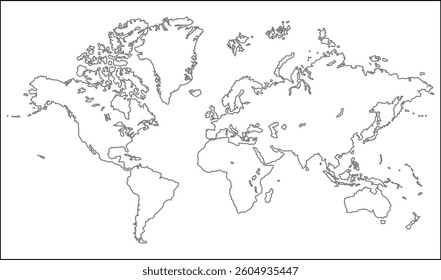 World map outline, silhouettes world map, modern world map graphic, Countries Silhouettes Stock Illustrations, Vectors