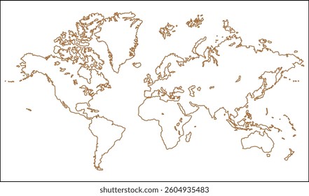 World map outline, silhouettes world map, modern world map graphic, Countries Silhouettes Stock Illustrations, Vectors