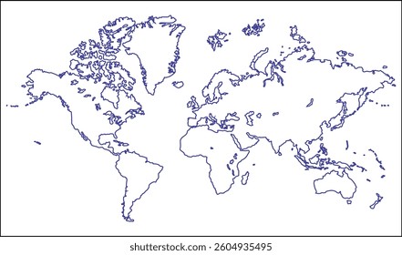World map outline, silhouettes world map, modern world map graphic, Countries Silhouettes Stock Illustrations, Vectors