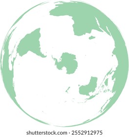 Mapa do mundo com contorno em Polo Sul Lambert Azimuthal Equal Area sistema de coordenadas