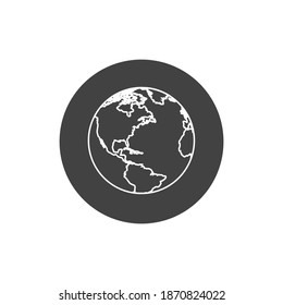 World Map With Outline Style Icon