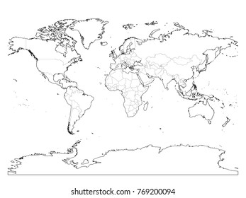 111,391 World map border line vector Images, Stock Photos & Vectors ...