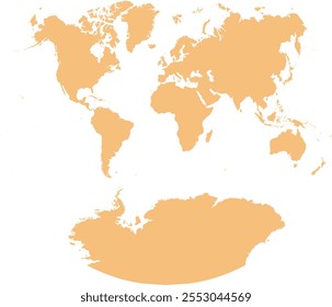 Weltkarte mit Umriss im Koordinatensystem World Van der Grinten I