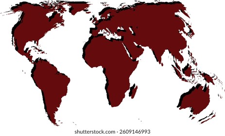 World Map Outline Vector Design