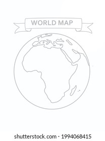 World map outline. vector illustration