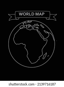 World map outline. vector illustration