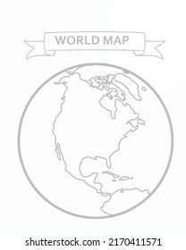 Esquema del mapa mundial. ilustración vectorial