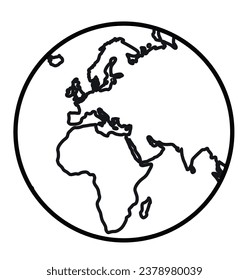 World map outline. vector illustration