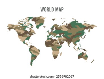 World map outline vector illustration on background	
