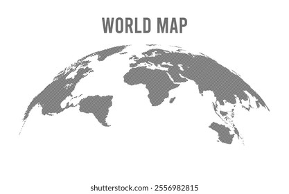 World map outline vector illustration on background	
