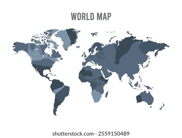 World map outline vector illustration on background