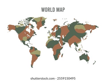World map outline vector illustration on background