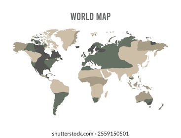 World map outline vector illustration on background