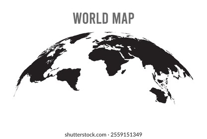 World map outline vector illustration on background	