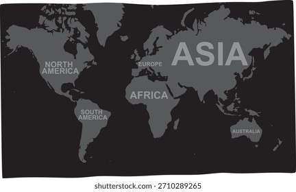 Esquema del mapa mundial. Ilustración vectorial	
