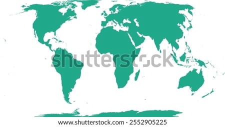 World map with outline in WGS 1984 Equal Earth Greenwich coordinate system