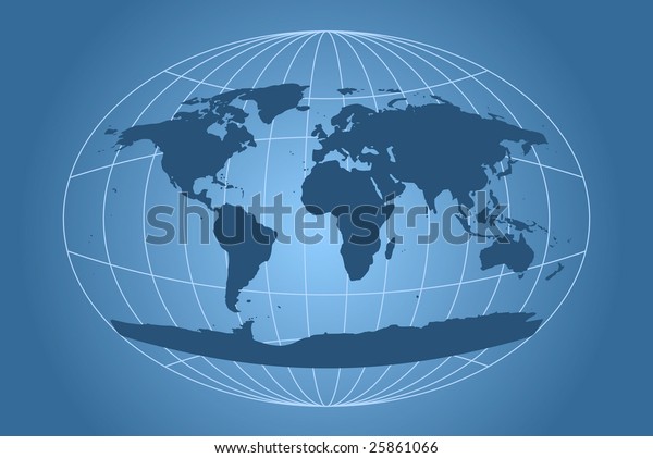 World Map Ovalshaped Grid Stock Vector (Royalty Free) 25861066