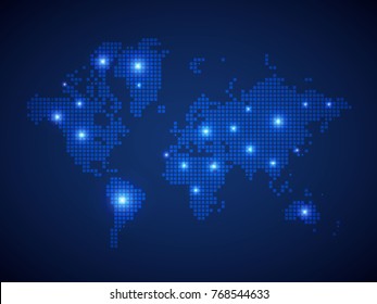 World map page symbol for your web site design World map logo, app, UI. Wire frame 3D mesh polygonal network line, design sphere, dot and structure.