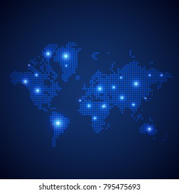 World map page symbol for your web site design World map logo, app, UI. Wire frame 3D mesh polygonal network line, design sphere, dot and structure. World map.vector illustration eps 10
