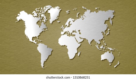 world map, paper art