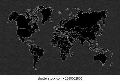 world map, paper art vector