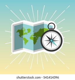world map paper geography icon vector illustration design