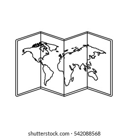 world map paper geography icon vector illustration design