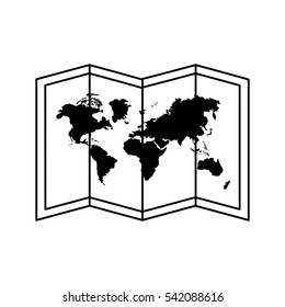 world map paper geography icon vector illustration design