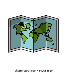 world map paper geography icon vector illustration design