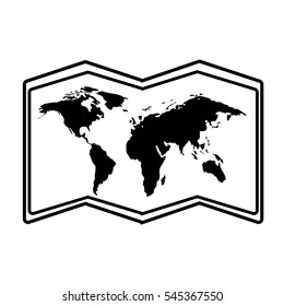 world map paper geography icon vector illustration design