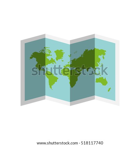 world map paper geography icon vector illustration design