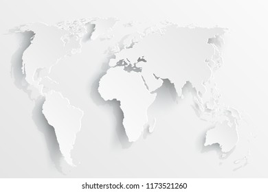 World map paper. Political map of the world on a white background. Countries. Vector illustration.