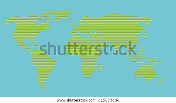 World Map Parallel Lines Stock Vector Royalty Free