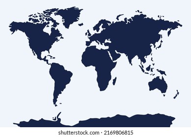 Muster der Weltkarte. Kontinuierliche vereinfachte Silhouetten-Vorlage für Website, Hintergrund, Inphografien. Nordsüdamerika, Afrika, Europa, Asien, Australien, Antarktis, Vektorgrafik