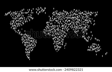 World map of people simple illustration