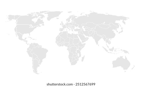 World map is perfect for business presentations or marketing materials. Its professional, clean design makes it ideal for highlighting global operations, international growth, or worldwide outreach.