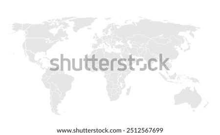 World map is perfect for business presentations or marketing materials. Its professional, clean design makes it ideal for highlighting global operations, international growth, or worldwide outreach.