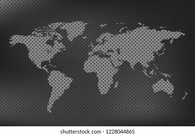 World map in perforated metal