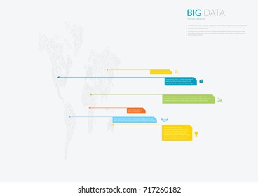 World Map Perpective Data. Vector illustration