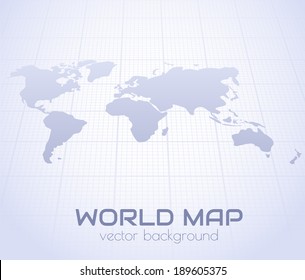 World Map In Perspective Background. Vector Eps10.