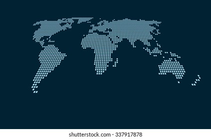 World Map Perspective Map Blue