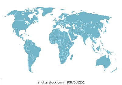 World map in perspective. Vector illustration