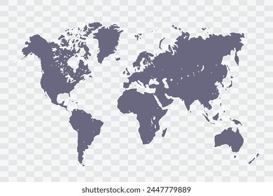 World Map pewter Color on White Background quality files Png