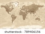 World Map Physical Vintage - vector illustration