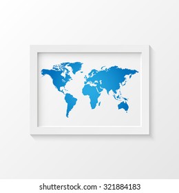 World map picture frame illustration