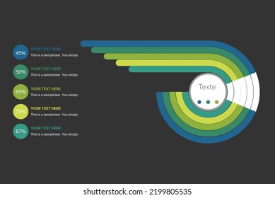 World map and pie chart data visualization vector infographics 5